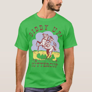 T-shirt La Cowgirl Rétro Tenez Votre Cheval Giddy Vers La