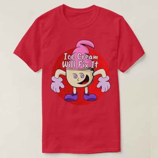 T-shirt La Crème De Glace Le Réparera (Design devant)