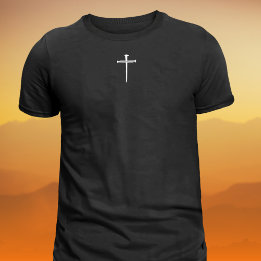 T-shirt La Croix Chrétienne Trois Clous Blancs