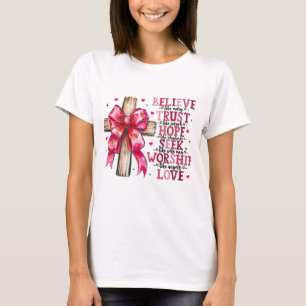 T-shirt La croix de Saint-Valentin au ruban Inspirational