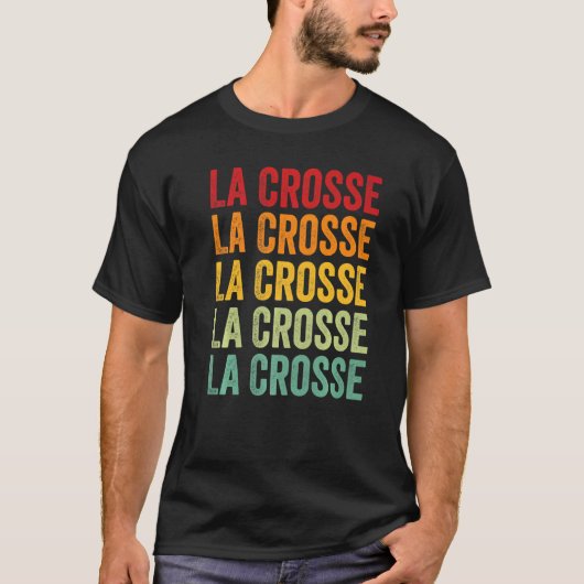 T-shirt La Crosse County Wisconsin Rainbow Text (Devant)