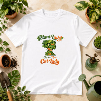 T-shirt La Dame des Plantes Est la Nouvelle Dame aux Chats