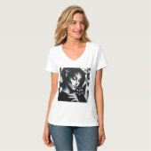 T-shirt La dame du chat Graffiti (Devant entier)
