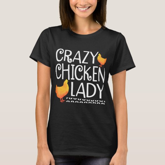 T-shirt La dame folle du poulet (Devant)