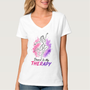 T-shirt La danse est ma thérapie Dessin aquarelle de danse