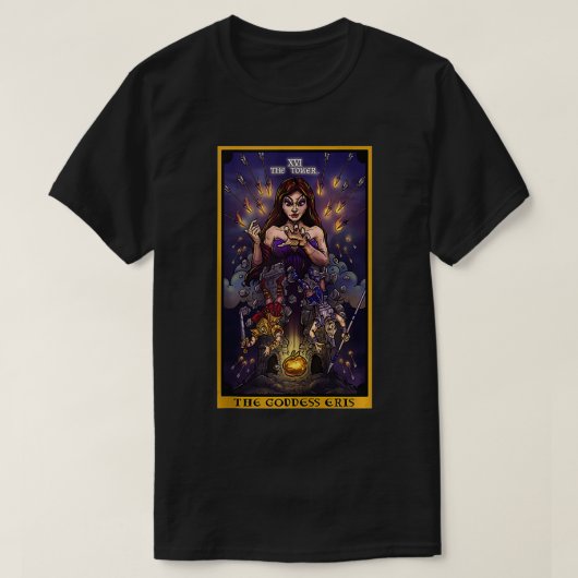 T-shirt La déesse Eris La carte Tarot Tour Wiccan Pagan (Design devant)