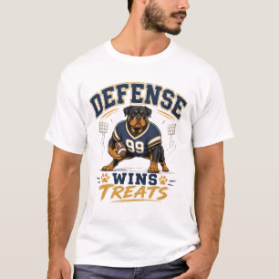 T-shirt La défense gagne des friandises Rottweiler Footbal