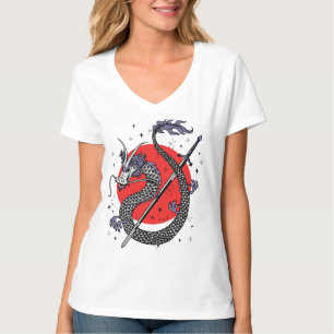 T-shirt La défiance du dragon : une œuvre d'art chinoise m
