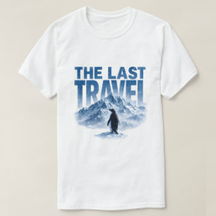 T-shirt La dernière aventure de voyage Manchot Montagne en