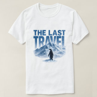 T-shirt La dernière aventure de voyage Manchot Montagne en