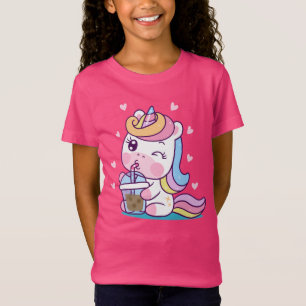 T-Shirt La Dernière Unicorne colorée Kawaii Cute Baby Hors