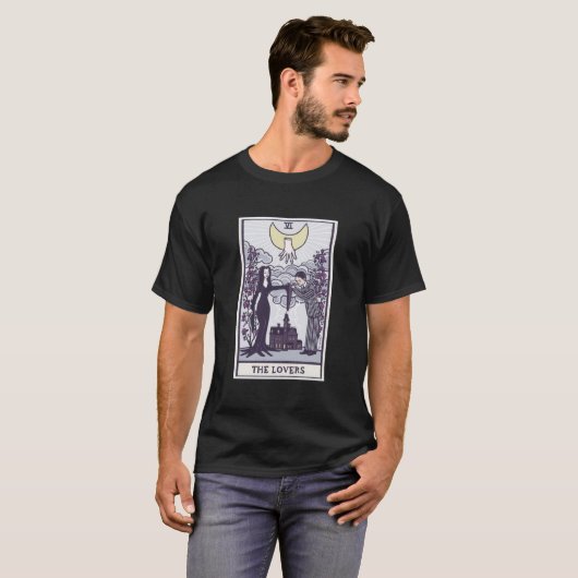 T-shirt La famille des amoureux tarot Addams (Devant entier)