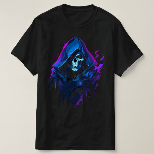 T-shirt La Faucheuse Attend, Mort Lui-Même (Design devant)