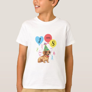 T-shirt La fête d'anniversaire monte en ballon le teckel