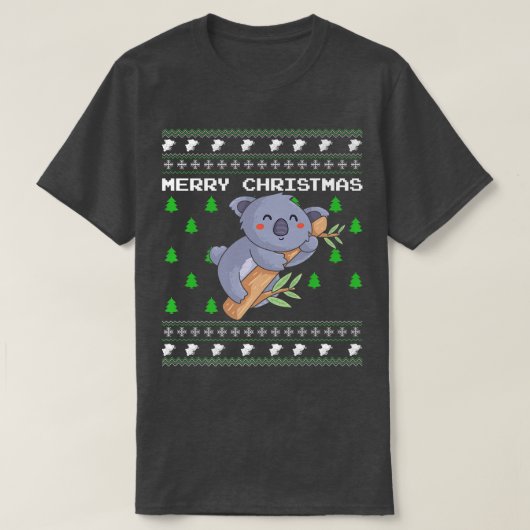 T-shirt La fête de Koala Ugly Christmas Candy Greet (Design devant)
