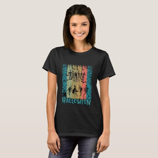T-shirt La fête des zombies (Devant entier)
