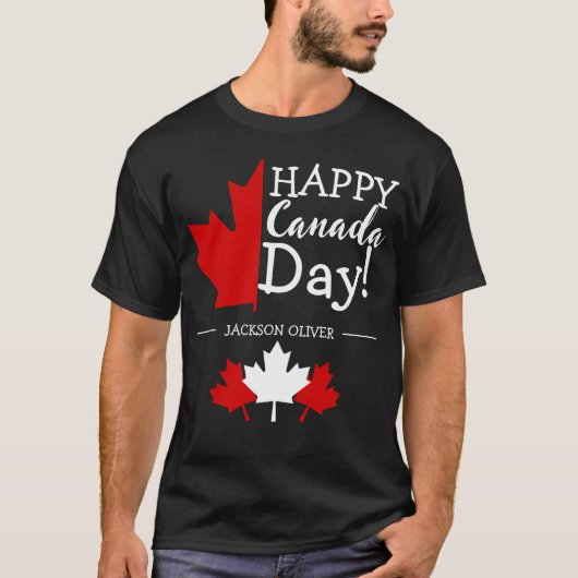 T-shirt La Feuille d'érable du Canada, Joyeuse fête du Can (Devant)