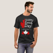 T-shirt La Feuille d'érable du Canada, Joyeuse fête du Can (Devant entier)