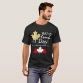 T-shirt La Feuille d'érable du Canada, Joyeuse fête du Can (Devant entier)