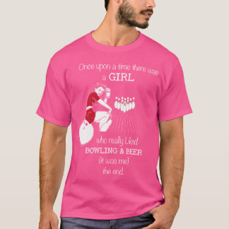 T-shirt La Fille Aime Le Bowling Et Le Bowling De Bières P