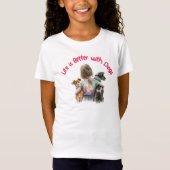 T-Shirt La fille Amoureux des chiens (Devant)
