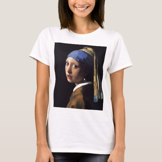 T-shirt La fille avec la boucle d'oreille de perle (Devant)