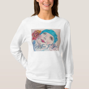 T-shirt La Fille Avec Le Beret Rose Rouge Soit Vraie Pour