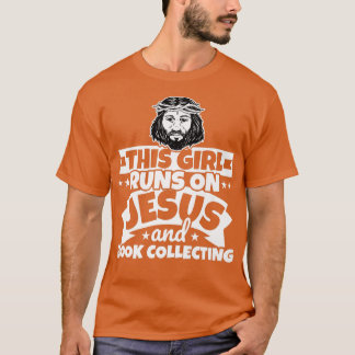 T-shirt La fille court sur Jésus et la collecte de livres