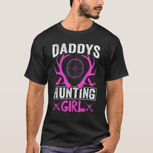 T-shirt La fille de papa à la chasse Chasse au cerf pour (Devant)
