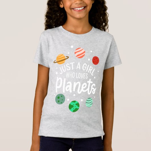 T-Shirt La Fille des sciences spatiales qui aime les planè (Devant)