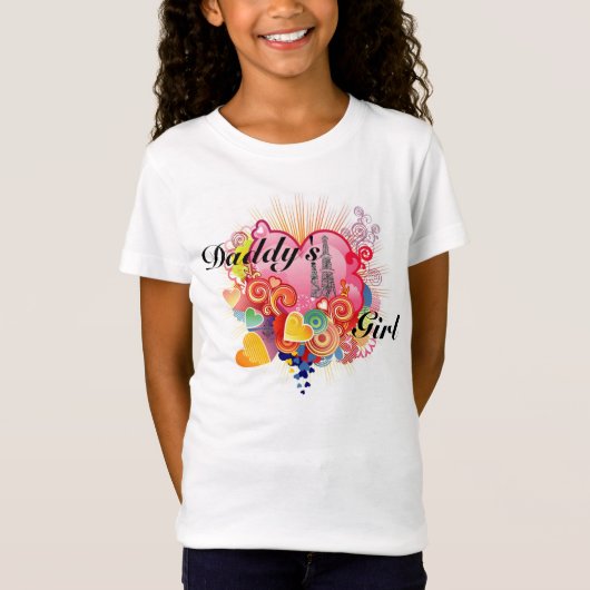 T-Shirt La fille du papa (coeurs et installations) (Devant)