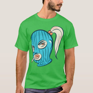 T-shirt La Fille Masque De Ski Fumer
