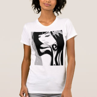 T-shirt la fille noire et blanche