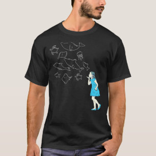 T-shirt La fille qui aime tous les animaux marins