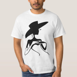 T-shirt La fille vogue mignonne noir blanc cindy