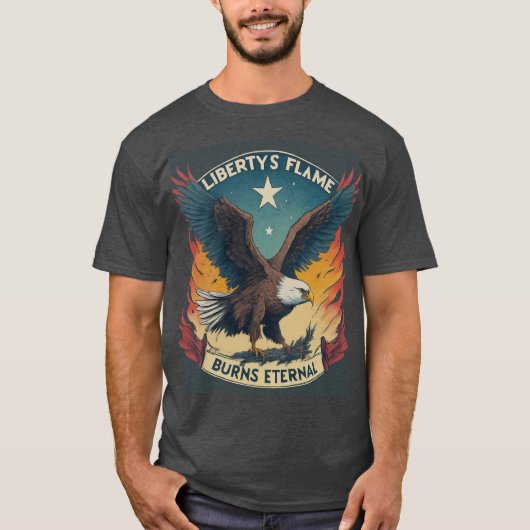 T-shirt La flamme de la liberté brûle éternellement (Devant)