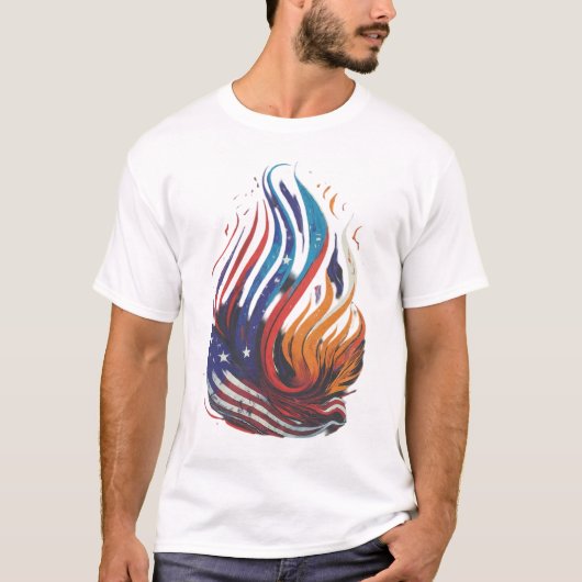 T-shirt La flamme de la liberté fait naître l'espoir (Devant)