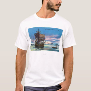 T-shirt La fleur printanière débarquant en 1620 la scèn