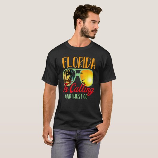 T-shirt La Floride Appelle Je Dois Aller Eyeglasses Été Be (Devant entier)