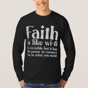 T-shirt La Foi Est Comme Wifi Dieu Jésus Religieux Chrétie