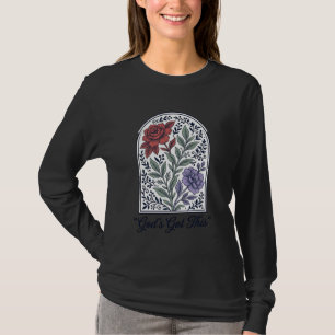 T-shirt La foi florale vintage de Dieu s'en charge