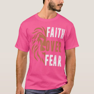 T-shirt La Foi Lion Sur La Peur - Papa Homme Jésus Christ