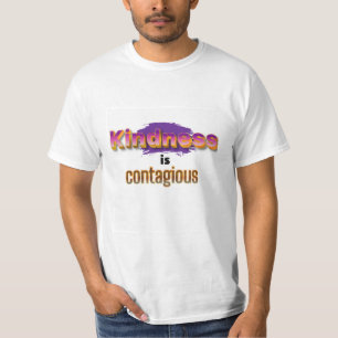 T-shirt La gentillesse est Contagious Golden Line Texte T-