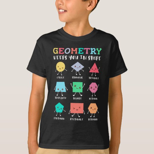 T-shirt La géométrie vous maintient en forme - Humour math (Devant)