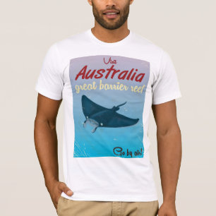 T-shirt La Grande barrière de corail, affiche de voyage d