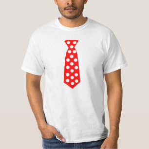 T-shirt La grande cravate rouge et blanche de point de
