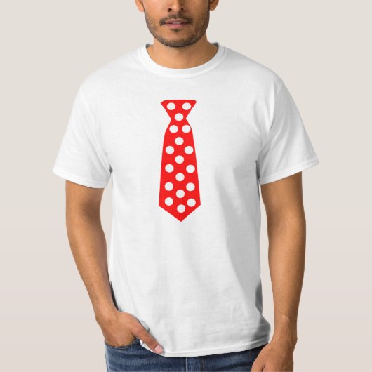 T-shirt La grande cravate rouge et blanche de point de (Devant)