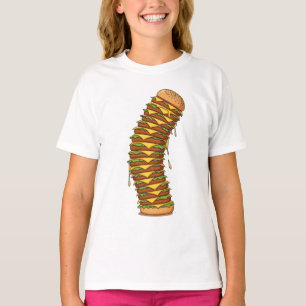 T-shirt La Grande Pile de Cheeseburgers Inclinés pour Enfa