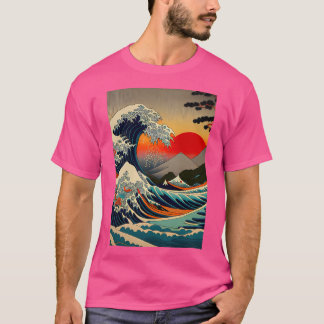 T-shirt La Grande Vague Au Large De Kanagawa À Dusk Active