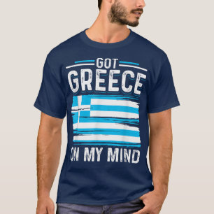 T-shirt La Grèce Dans Mon Esprit Drapeau Grec Hommes Femme